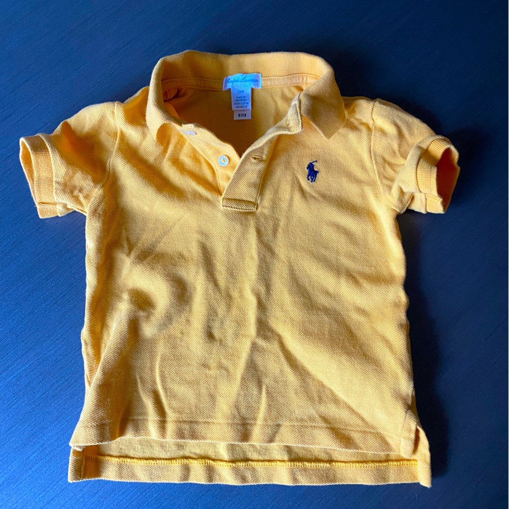 Polo Ralph Lauren yellow mesh polo shirt. Age 24 months